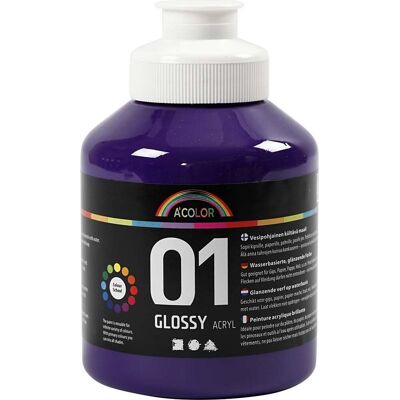 A-Color glossy acrylverf, violet, 01 - glossy, 500 ml A-Color glossy acrylverf, violet, 01 - glossy, 500 ml