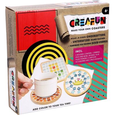 Creafun knutselset onderzetters maken - kleurrijk mozaïek diy pakket. Creafun knutselset onderzetters maken - kleurrijk mozaïek diy pakket.