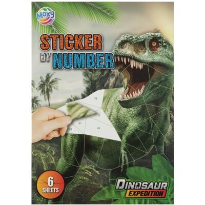 Grafix dino stickeren op nummer a4 Multi kleuren Grafix dino stickeren op nummer a4 Multi kleuren