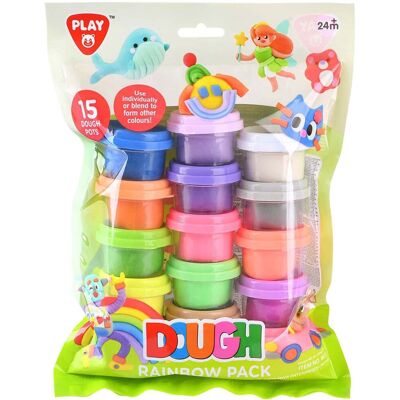 Playgo rainbow kleiset - 15 kleipotjes Multi kleuren Playgo rainbow kleiset - 15 kleipotjes Multi kleuren