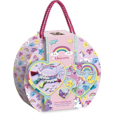 Totum unicorn 2-in-1 knutselkoffer - letterarmbandjes en diamond painting magneten maken - 250-delig - speelgoed kinderen - knutselen - voor meisjes - vanaf 5 jaar Totum unicorn 2-in-1 knutselkoffer - letterarmbandjes en diamond painting magneten maken - 250-delig - speelgoed kinderen - knutselen - voor meisjes - vanaf 5 jaar