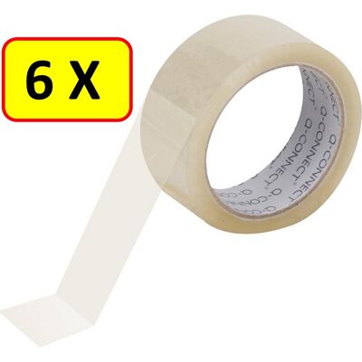 Q-CONNECT standaard verpakkingstape, ft 48 mm x 60 m, transparant, pak van 6 Q-CONNECT standaard verpakkingstape, ft 48 mm x 60 m, transparant, pak van 6