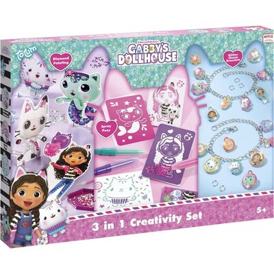 Totum Gabby's poppenhuis knutselpakket xl 3 in 1 bedel armbandjes maken speelgoed meisjes, diamond paint, spraypens en sjablonen - gabby's dollhouse cadeautip knutselen creatief speelgoed Totum Gabby's poppenhuis knutselpakket xl 3 in 1 bedel armbandjes maken speelgoed meisjes, diamond paint, spraypens en sjablonen - gabby's dollhouse cadeautip knutselen creatief speelgoed