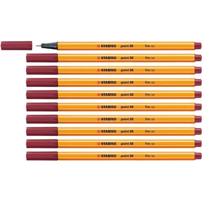 STABILO point 88 - premium fineliner - fine 0,4 mm - violet paars - doos 10 stuks STABILO point 88 - premium fineliner - fine 0,4 mm - violet paars - doos 10 stuks