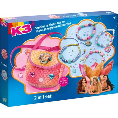 Totum K3 2-in-1 knutselset - 4 armbandjes maken en handtasje versieren - 300-delig - speelgoed kinderen - knutselen - voor meisjes - ook voor kleuters - vanaf 3 jaar - Totum K3 2-in-1 knutselset - 4 armbandjes maken en handtasje versieren - 300-delig - speelgoed kinderen - knutselen - voor meisjes - ook voor kleuters - vanaf 3 jaar -