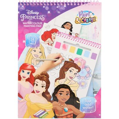 Disney princess waterverf kleurboek, 24 kleurplaten met penseel Multi Kleuren Disney princess waterverf kleurboek, 24 kleurplaten met penseel Multi Kleuren