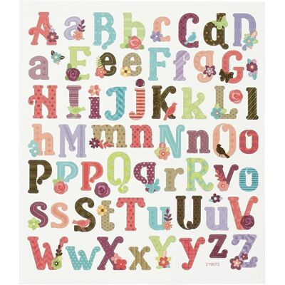 Creativ Company Alfabet stickers - 59x - gekleurd - stickervel 15 x 16,5 cm - plakletters - hobby knutsel stickers Creativ Company Alfabet stickers - 59x - gekleurd - stickervel 15 x 16,5 cm - plakletters - hobby knutsel stickers