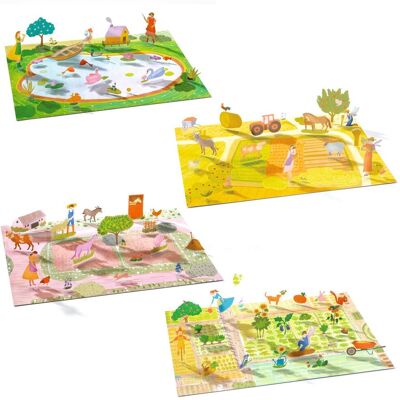 Djeco - 0045 - stickers - la ferme - 4 scènes - 3-6 jaar Djeco - 0045 - stickers - la ferme - 4 scènes - 3-6 jaar