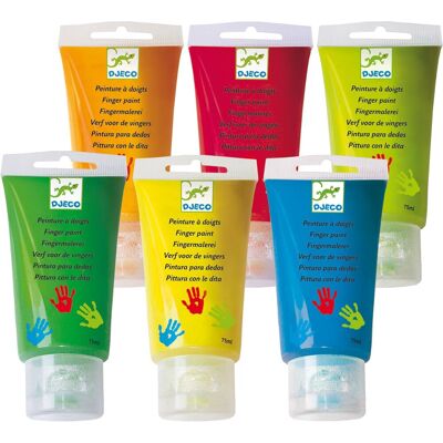 Djeco Vingerverf Tubes - 6 stuks - Veelkleurig - Kunstset Djeco Vingerverf Tubes - 6 stuks - Veelkleurig - Kunstset