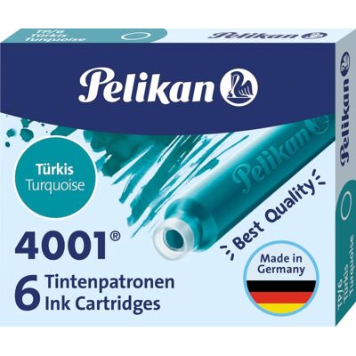 Pelikan - inktpatroon 4001 turquoise 10 stuks Pelikan - inktpatroon 4001 turquoise 10 stuks