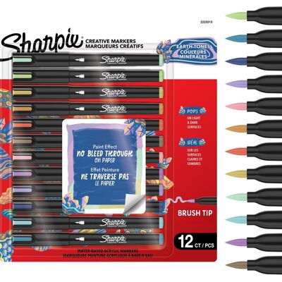 Sharpie creative marker acrylverf pennen water-based verfmarkers niet-doorlopende inkt schrijft op de meeste oppervlakken borstelpunt knutsel- en kunstbenodigdheden warme tinten 12 stuks Sharpie creative marker acrylverf pennen water-based verfmarkers niet-doorlopende inkt schrijft op de meeste oppervlakken borstelpunt knutsel- en kunstbenodigdheden warme tinten 12 stuks