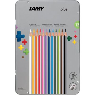 Driehoekskleurpotloden plus, metalen etui - 12 stuks voor professionals Driehoekskleurpotloden plus, metalen etui - 12 stuks voor professionals