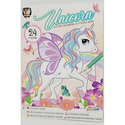 Grafix a4 glitter kleur- en sticker boek Multi kleuren Grafix a4 glitter kleur- en sticker boek Multi kleuren