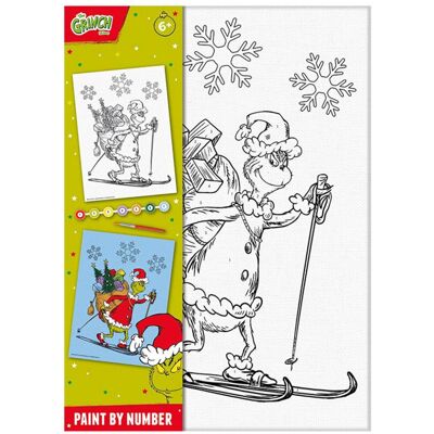 Totum The grinch schilderen-op-nummer canvas - a4 - met verf en penseel - speelgoed kinderen - knutselen - voor meisjes en jongens - vanaf 6 jaar - multi kleuren Totum The grinch schilderen-op-nummer canvas - a4 - met verf en penseel - speelgoed kinderen - knutselen - voor meisjes en jongens - vanaf 6 jaar - multi kleuren
