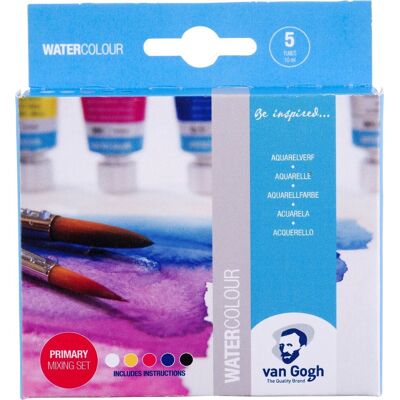 Van Gogh aquarelverf primaire mengset 5 x 10 ml tubes Multi Kleuren Van Gogh aquarelverf primaire mengset 5 x 10 ml tubes Multi Kleuren