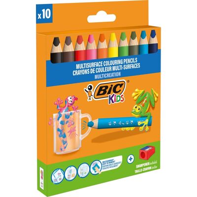 BIC kids multisurface - kleurpotloden - kinderen en volwassenen - verschillende kleuren - potlood - 10 stuks BIC kids multisurface - kleurpotloden - kinderen en volwassenen - verschillende kleuren - potlood - 10 stuks