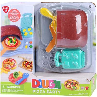 Playgo klei speelgoed pizza feest set met 4 kleipotjes voor kinderen. Multi kleuren Playgo klei speelgoed pizza feest set met 4 kleipotjes voor kinderen. Multi kleuren