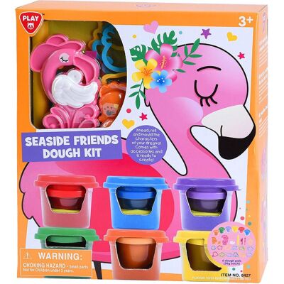 Playgo zeedieren kleiset - 6 kleipotjes Multi kleuren Playgo zeedieren kleiset - 6 kleipotjes Multi kleuren