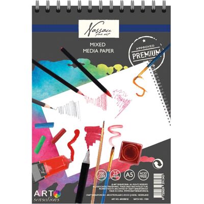 Nassau Fine Art Schetsboek mixed media papier a5, 25 vellen Nassau Fine Art Schetsboek mixed media papier a5, 25 vellen