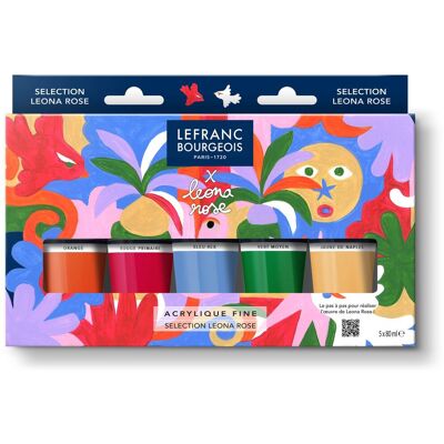Lefranc Bourgeois 302075 fine acrylic set „leona rose“ 5×80 ml acrylverf set voor kunstenaars Lefranc Bourgeois 302075 fine acrylic set „leona rose“ 5×80 ml acrylverf set voor kunstenaars