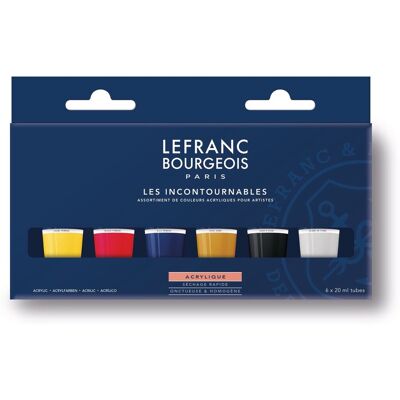 Lefranc Bourgeois 300342 fine acrylic set „the must-haves“ 6 × 20 ml acrylverf set voor kunstenaars & beginners Lefranc Bourgeois 300342 fine acrylic set „the must-haves“ 6 × 20 ml acrylverf set voor kunstenaars & beginners
