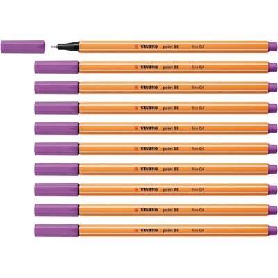 STABILO point 88 - premium fineliner - fine 0,4 mm - pruim paars- doos 10 stuks STABILO point 88 - premium fineliner - fine 0,4 mm - pruim paars- doos 10 stuks