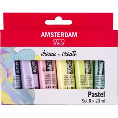 Amsterdam standard series acrylverf pastel set 6 x 20 ml Multi kleuren Amsterdam standard series acrylverf pastel set 6 x 20 ml Multi kleuren