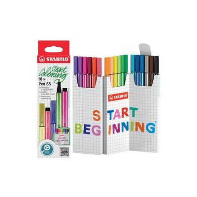 STABILO Pen 68 Feltstift Set - Assortiment van 12 kleuren STABILO Pen 68 Feltstift Set - Assortiment van 12 kleuren