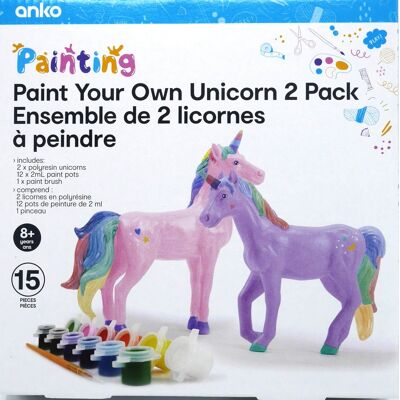 Playgo 2 eenhoorns van polyhars om in je eigen kleuren te schilderen Playgo 2 eenhoorns van polyhars om in je eigen kleuren te schilderen