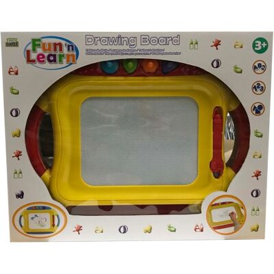 Basic Kidz corner fun'n learn tekenbord met pen en 4 vormpjes Basic Kidz corner fun'n learn tekenbord met pen en 4 vormpjes