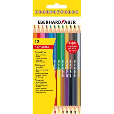 Eberhard Faber ef-514811 kleurpotlood 2-zijdig gekleurd etui 12 stuks 24 kleuren Eberhard Faber ef-514811 kleurpotlood 2-zijdig gekleurd etui 12 stuks 24 kleuren
