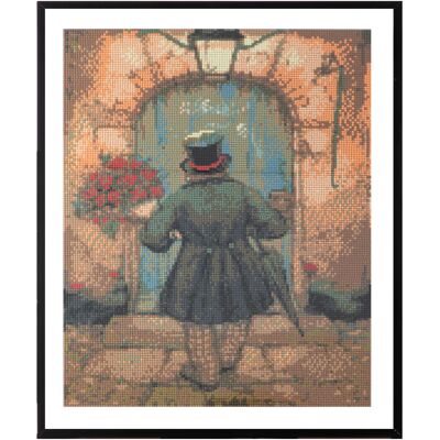 ANTON PIECK Diamant Schilderij Man met Rozen - 40x50cm ANTON PIECK Diamant Schilderij Man met Rozen - 40x50cm