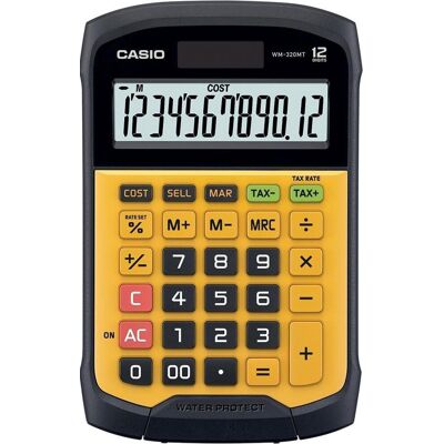 Casio wm-320mt pocket rekenmachine met display zwart, geel calculator Casio wm-320mt pocket rekenmachine met display zwart, geel calculator