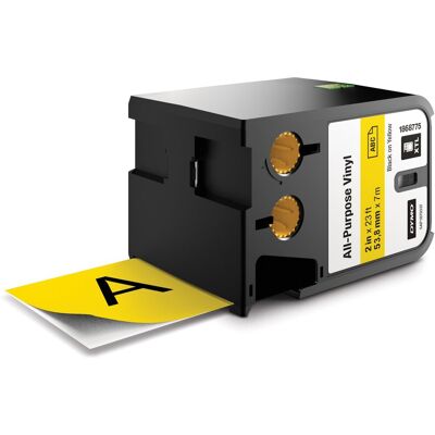 Dymo xtl multifunctionele labels van vinyl 54 mm x 7 m zwart op geel Dymo xtl multifunctionele labels van vinyl 54 mm x 7 m zwart op geel