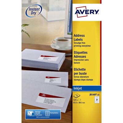 Avery white address label - inkjet - ref j816-10 Avery white address label - inkjet - ref j816-10