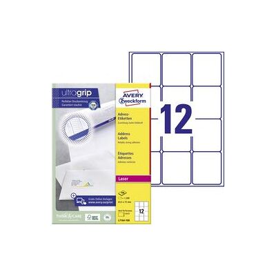 Avery L7164 Witte Laseradreslabels - 1200 vellen Avery L7164 Witte Laseradreslabels - 1200 vellen