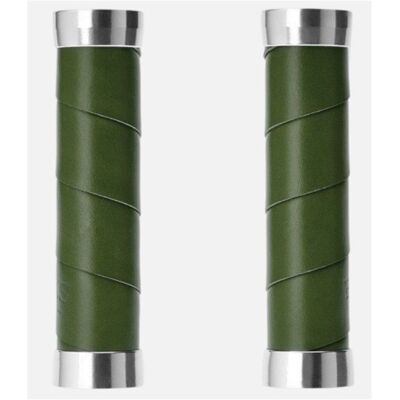 BROOKS Slender leather grips (130+130mm) - racing green BROOKS Slender leather grips (130+130mm) - racing green