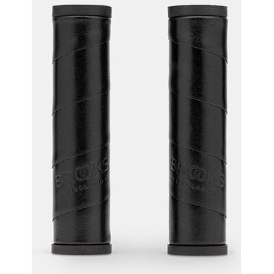 BROOKS Willow leather grip (130+130mm) - black BROOKS Willow leather grip (130+130mm) - black