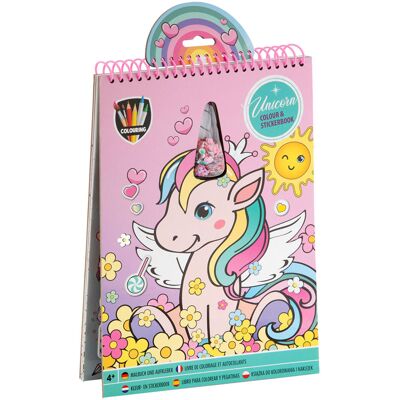 Creative Craft Group Kleur en stickerboek eenhoorn Multi kleuren Creative Craft Group Kleur en stickerboek eenhoorn Multi kleuren