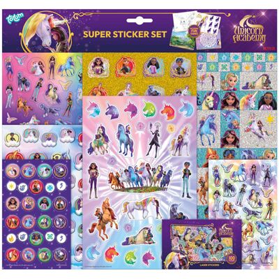 Creative Craft Group Totum unicorn academy super stickerset - 8 vellen Multi kleuren Creative Craft Group Totum unicorn academy super stickerset - 8 vellen Multi kleuren