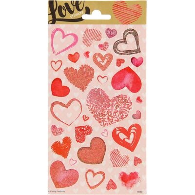 Totum Stickervel twinkle - hartjes Totum Stickervel twinkle - hartjes