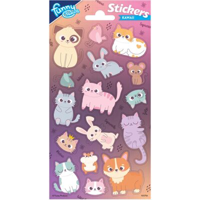 Totum Stickervel animals kawaii multi kleuren Totum Stickervel animals kawaii multi kleuren