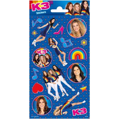 Totum Stickervel glitter k3 multi kleuren Totum Stickervel glitter k3 multi kleuren