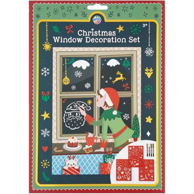 Creative Craft Group Raam decoratie set kerstmis - 3 sjablonen en 4 viltstiften Multi kleuren Creative Craft Group Raam decoratie set kerstmis - 3 sjablonen en 4 viltstiften Multi kleuren
