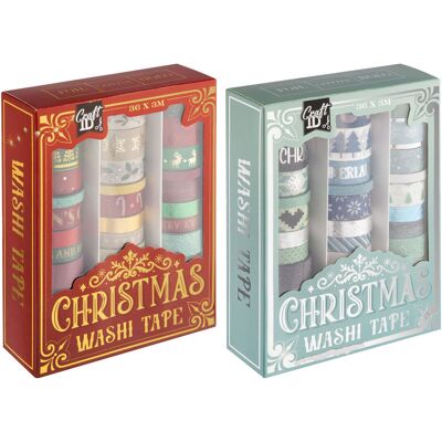 Creative Craft Group Washi tape kerstmis set folie en glitter 3m - 36dlg. Multi kleuren Creative Craft Group Washi tape kerstmis set folie en glitter 3m - 36dlg. Multi kleuren