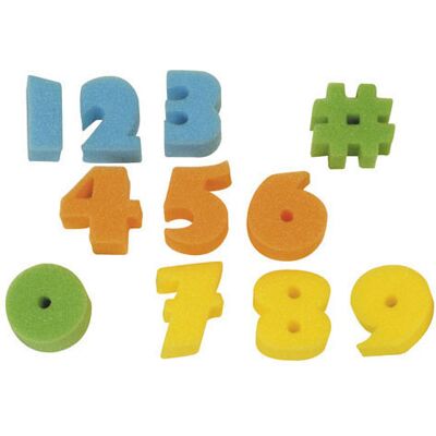 Graine Creative Graine cijfer sponzen 5 cm - 10st. Multi kleuren Graine Creative Graine cijfer sponzen 5 cm - 10st. Multi kleuren