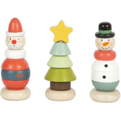 Small Foot - kerst- en winter stapeltoren, 9 stuks Multi kleuren Small Foot - kerst- en winter stapeltoren, 9 stuks Multi kleuren