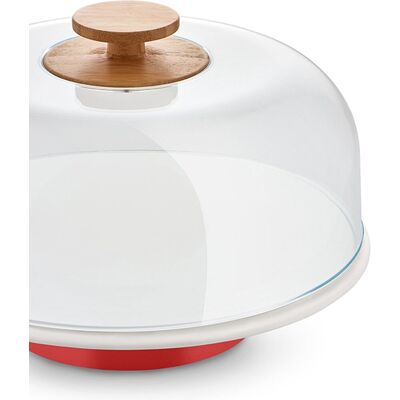 Alessi stolp mattina taartstolp / glazen stolp / kaasstolp / afdekstolp - bg06 r - rood - ø 31 cm - door big-game Alessi stolp mattina taartstolp / glazen stolp / kaasstolp / afdekstolp - bg06 r - rood - ø 31 cm - door big-game