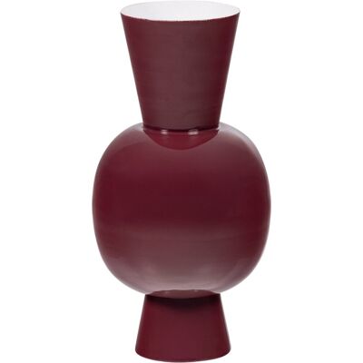 WOOOD auri vaas 20 cm - metaal - hoogglans wijnrood - 38x20x20 WOOOD auri vaas 20 cm - metaal - hoogglans wijnrood - 38x20x20