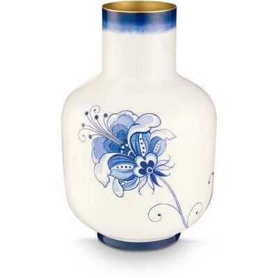Pip Studio vaas pip & the blue bird - bloemenvaas van metaal - blauw - 36cm Pip Studio vaas pip & the blue bird - bloemenvaas van metaal - blauw - 36cm